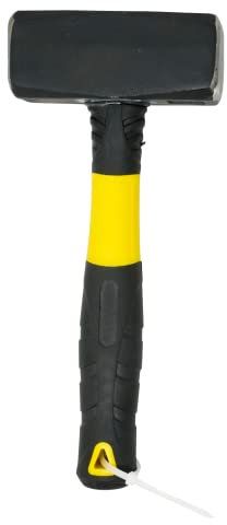Dapetz ® Club Hammer 4.4lb/ 2Kgs Heavy Duty Forged Steel Head Sledge Hammer with Fiberglass Shaft Non Slip Rubber Grip Absorbing Handle Demolition Construction