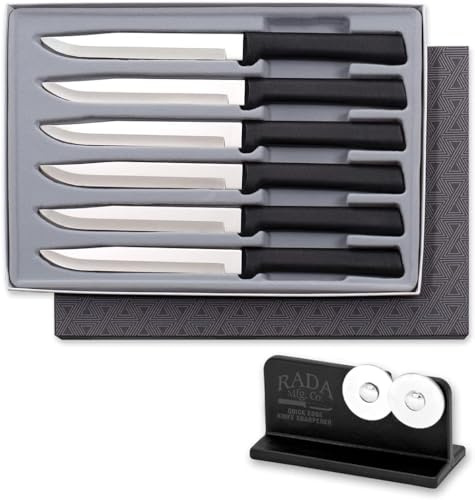 Rada Cutlery G206 6-Utility Steak Knife Gift Set Plus R119 Knife Sharpener