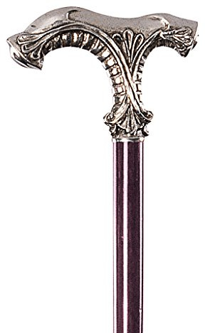 Design Toscano Klassizistische Verzierungen, Gehstock mit Griffknauf aus Zinn