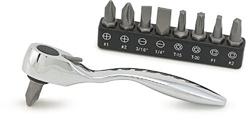 Titan 11205 Mikro-Ratschen-Bit-Treiber und Bit-Set, 3-1/2 Zoll gekröpft
