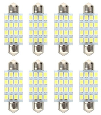 8X Bombilla Lampara 16 LED 3528 SMD 12V Luz Blanco Coche
