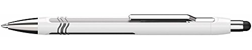 Schneider 138701 Epsilon Touch Druckkugelschreiber (Strichstärke XB, dokumentenechte Mine- Schreibfarbe: blau, inkl. Touchpen, Made in Germany) Schaftfarbe: weiß-silber