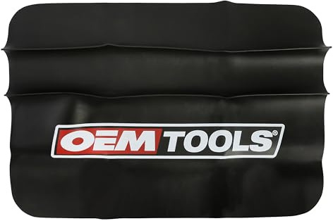 OEMTOOLS 24900 Black Vinyl Fender Cover, 27 x 34 Vehicle Repair Cover, Car Fender Protector for Mechanics, Mat Holds Tools in Place, Chemical Resistant Heavy Gauge Vinyl Protects Surfaces