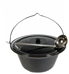 Set Gulaschkessel Emaille 6 Liter Gulaschtopf + Deckel + GRATIS Schöpflöffel Hordentopf