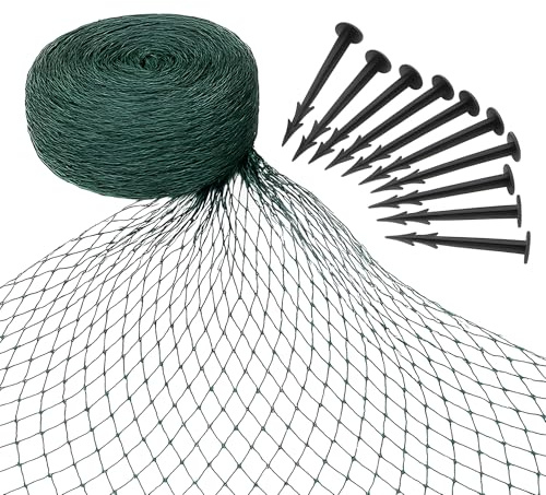 Pisces 4 x 3m Pond Protection Cover Netting with 10 Pegs - Protective Mesh Pond Cover Net from Birds, Debris, Herons & Cats