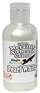 Magic Colours Metallic Edible Airbrush Food Colouring for Cake Decoration – Pearl (55ml)