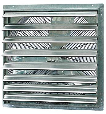 iLiving - 30 Wall Mounted Shutter Exhaust Fan - Automatic Shutter - Single Speed - Vent Fan For Home Attic, Shed, or Garage Ventilation, 5088 CFM, 7500 SQF Coverage Area, Silver (ILG8SF30S)