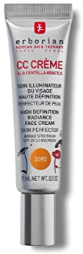 Erborian CC Cream - Getönte Gesichtscreme mit Centella Asiatica - Verbessert den Teint & Spendet Feuchtigkeit - mit LSF 25- Koreanische Pflege - Gold - 15 ml