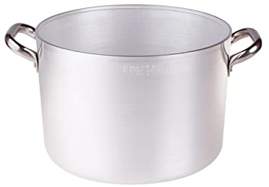 Pentole Agnelli ALMA104B26 Cacerola de Aluminio Muy Alta con 2 Asas de Acero, Aluminio Profesional de 3 mm, 26 cm