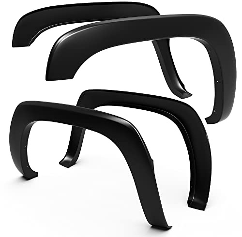 Tyger Auto Fender Flare Compatible with 1999-2006 Chevy Silverado GMC Sierra 1500 2500 3500HD; 2007 Classic Fleetside, Fine-Textured Black Paintable Factory Style 4pc | TG-FF6C4218