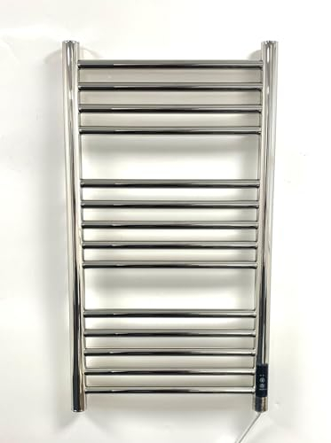 Greened House Scaldasalviette Elettrico in Acciaio Inossidabile, Finitura a Specchio, Serie Siena, Montaggio a Parete, A720mm x L400mm