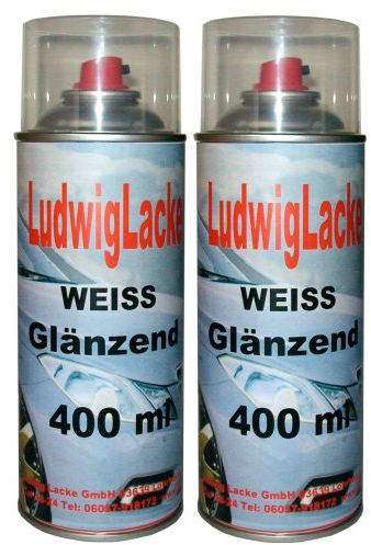 Standardspray 2 Lackspray Weiss glänzend 400 ml je Spraydose