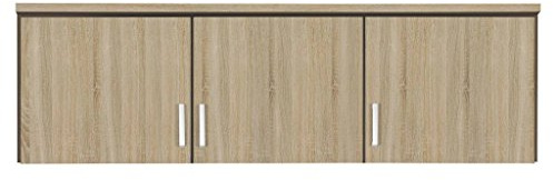 Rauch Möbel Bremen, Aufsatzschrank, Farbe Eiche Sonoma, Breite 136 cm | Azufsatz für Kleiderschränke der Serie Bremen, 3-türig, für zusätzlichen Stauraum