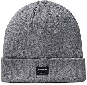 JACK & JONES Herren Jjdna Beanie Noos Strickm tze, Grau (Grey Melange Grey Melange), Einheitsgröße