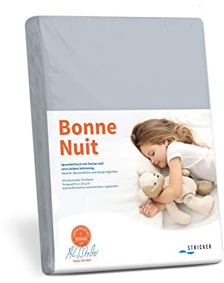 Bonne Nuit Elastan Spannbetttuch Baumwolle Stretch 220 g/m²- Steghöhe bis 40 cm Bettlaken für Boxspringbetten Wasserbetten - Größe 180x200 - 200x220 graphit