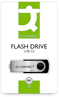 Memory Stick Q-CONNECT USB 64GB / Computer Accessories/Type-Capacity 64 GB/Kind-USB 2.0 / Material-Plastic/Colour-Silver/black/Size-64GB