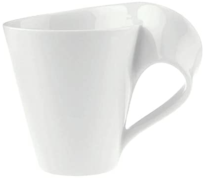 Villeroy & Boch Newwave Taza Con Asa Blanco, Apto Para Lavavajillas, Apto Para Microondas, Taza De Café, Taza Porcelana, Vajilla, Premium Porcelain