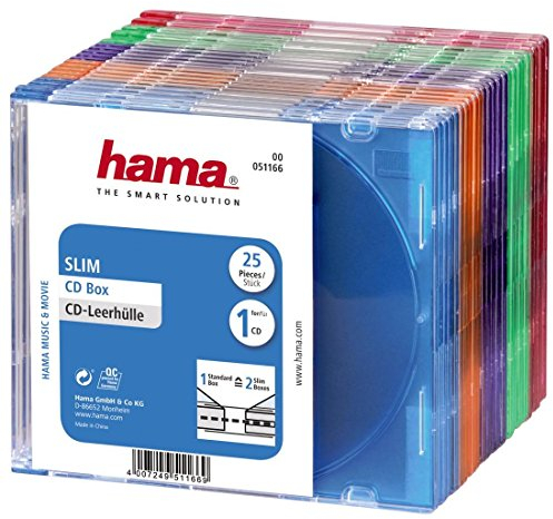 Hama Slim CD Cases | Pack of 25 | Multicoloured