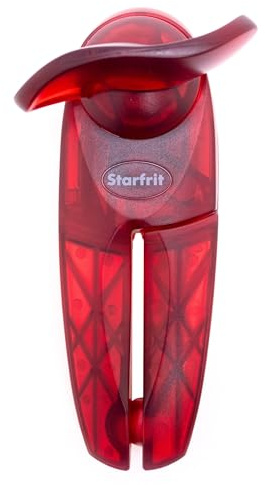 Starfrit Little Beaver Can Opener, Safe, Comfort Grip, Red