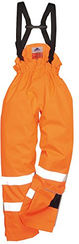Portwest S781 Regen-Sicherheitshose Antistatisch Reißverschluss Am Knöchel | Orange, XL, EN ISO 20471 Klasse 1, EN ISO 14116, EN 343, Baumwolle, Verschweißte Nähte, Schwer Entflammbar, 5 Taschen