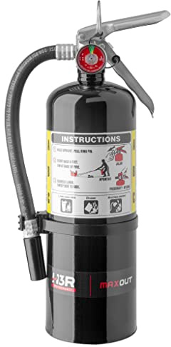 MaxOut 5lb ABC Fire Extinguisher for Vehicle, Marine & Home Safety | Car, Truck, Off-Road, UTV, RV, Boat | Refillable Dry Chemical | Mounting Bracket | UL Listed, USCG Approved | 5.0 lbs Black
