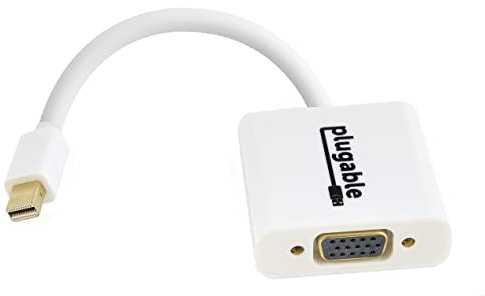 Plugable Mini DisplayPort (Thunderbolt 2) to VGA Adapter (Supports Mac, Windows, Linux Systems and Displays up to 1920x1080, Active)
