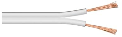 Goobay 27521 Lautsprecherkabel 2x0,75mm² CCA Litze / Boxenkabel Audio Kabel Meterware / Speaker Cable Litzenkabel Audiokabel / Subwoofer Kabel / Weiß / 100m