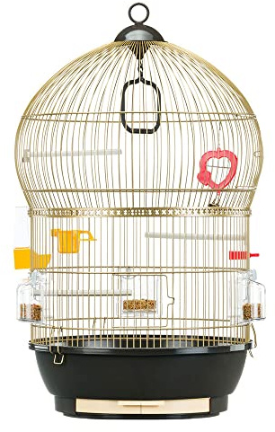 Ferplast Gabbia per Uccelli BALI Gabbia per Canarini, Bengalini, Cocorite, Inseparabili, in Metallo, Accessori inclusi Posatoi Mangiatoie Girevoli, 43 x 43 x h 68,5 cm.