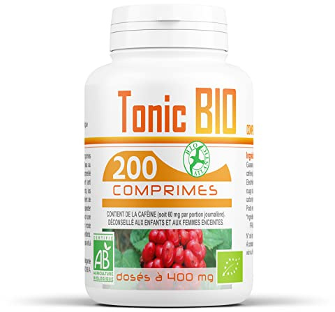 Complexe de plantes - Tonic Bio - 300 mg - Guarana, Echinacea, Eleuthérocoque, Ginseng - 200 comprimés