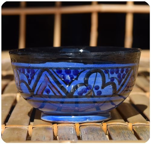 Simandra Orientalische marokkanische Keramikschale Keramik Müsli Obst Salat Schale Schüssel Deko mini Color Blau