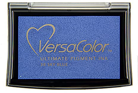 Tsukineko VersaColor Stempelkissen - Blau, Sky Blue - Groß - Deckend, Wasserbasis - Wasserfest - Embossing