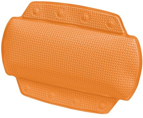 Spirella - Badewannenkissen Alaska Mit 8 Saugnäpfen Antibakteriell - Rutschhemmend Waschbar - Orange - 23 x 32 cm