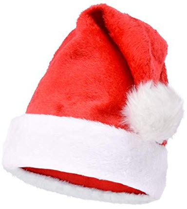 Alsino Weihnachtsmütze Santa Hat Erwachsene Nikolausmützen Weihnachtsmann Mützen kuschelweich mit Bommel, Plüsch Rot