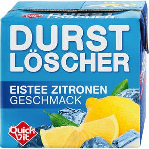 24 Packungen a 500ml Durstlöscher Quickfit Ice tea Eistee Zitrone mit Strohhalm