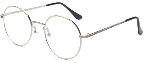 Outray Vintage Fashion Small Round Circle Clear Lens Eyeglasses Thin Metal Frame Unisex Glasses Silver