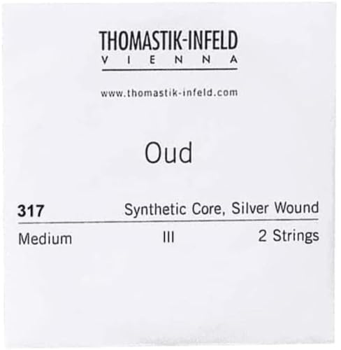Thomastik Einzelsaite 2x D Kunststoffkern mit silberbeschichtetem Kupferdraht umsponnen 317 für Arabische Oud Satz 315A, 315B