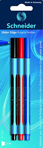 Schneider Slider Edge XB Kugelschreiber (Strichstärke: XB, dokumentenecht, Dreikant-Stift) 3er Pack
