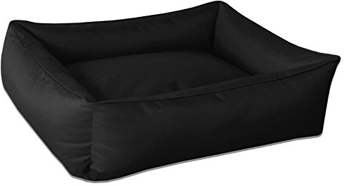 BedDog® hundsäng MAX, fyrkantig hundkudde, stor hundsäng, hundbädd, hundsoffa, husdjurssäng sovplats med avtagbart locket, tvättbar, XXL, svart
