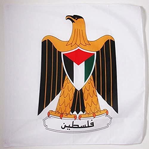 AZ FLAG Palestinas vapenflagga - 90 x 90 cm - Palestinsk flagga med vapen 100% polyester med hylsa och rep - flagga 80 g