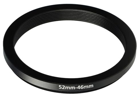 vhbw Anillo Adaptador Step Down de 52 mm a 46 mm para Objetivo de la cámara - Adaptador de Filtro, Metal, Negro