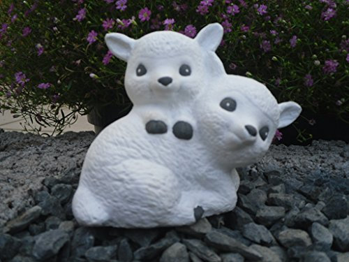 STEINFIGUREN SPICKER Steinfigur Schaf, 140/5 Schäfchen, Gartenfigur Steinguss Tierfigur Weiß