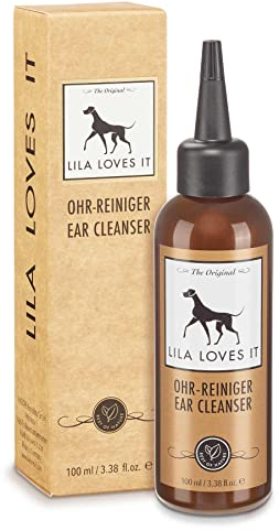 Ohrreiniger für Hunde - löst Verschmutzungen und lindert Juckreiz, mit Mikrosilber und Zink, vegan, OHR-REINIGER von LILA LOVES IT, 100 ml