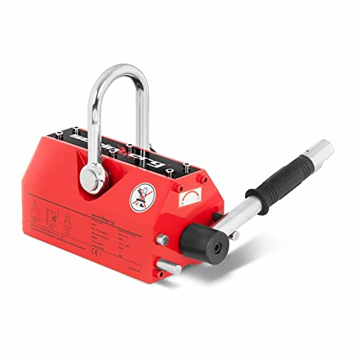 Steinberg Systems - Lasthebemagnet Kranmagnet (600 kg Hebeleistung, 1.800 kg Zugkraft, -40° bis 80° Temperaturbereich, Abschaltefunktion) Rot