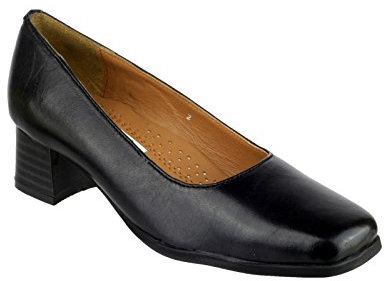 Amblers Walford Ladies Wide Fit Court/Womens Shoes (6 UK) (Black)