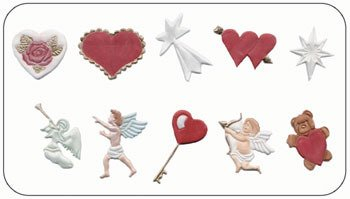 Cutter FMM Hearts/Cherubs Tappit Set