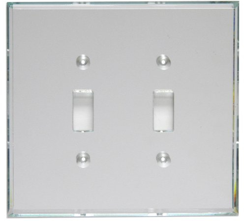 GlassAlike® Double Toggle/Switch | Premium 3/16 Thick Acrylic Mirror Wall Plate Cover with Gasket/Frame for Flush Mount | Oversized 5¼ x 5¼ | Looks Like Glass Mirror Only Better