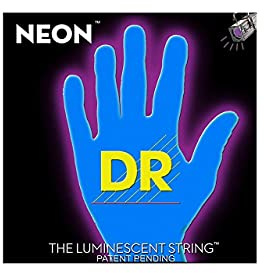 DR HiDef Blue Neon Lite 009, 011, 016, 024, 032, 042 Saitensatz für E-Gitarre/fluoreszierend (leuchten im Dunkeln)