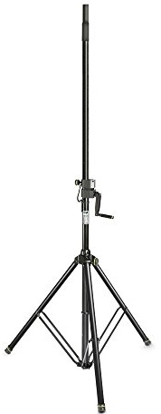 Gravity SP 4722 B - Lautsprecher-Kurbelstativ, Höhe von 1,5 m bis 2,4 m variabel, 40 kg Traglast, schwarz