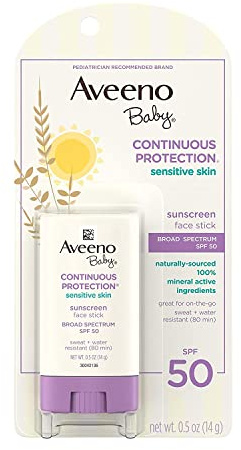 Aveeno Sun Natural Protection Baby SPF 50 Stick, 0.5 Ounce