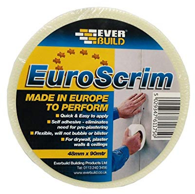 Everbuild – EuroScrim – Self-Adhesive Scrim Tape – High-Tack Adhesive – Off White – 48mm x 90m